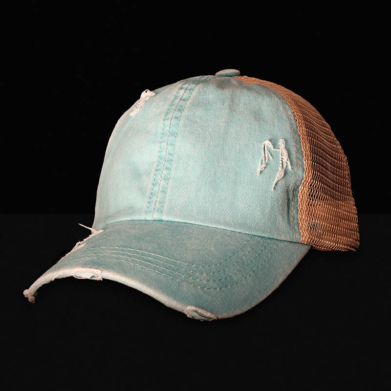Dames paardenstaart Blauw Baseballcap – New Goods